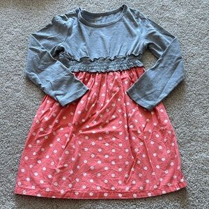 Gray and Pink Polka Dot Kids Dress